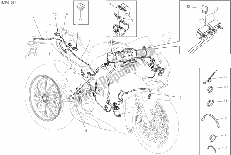 Alle onderdelen voor de Voertuig Elektrisch Systeem van de Ducati Superbike Panigale 25 Anniversario 916 USA 1100 2020
